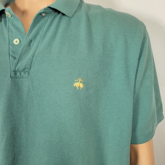 Brooks Brother Men's Gold Fleece 100% Cotton Turquoise Polo in a Size Large - Picture 3 of 10